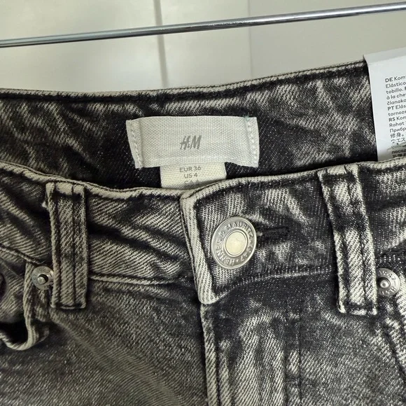 H&M Slim Regular Waist Gray Women's Jeans Ankle Length - Picture 4 of 6